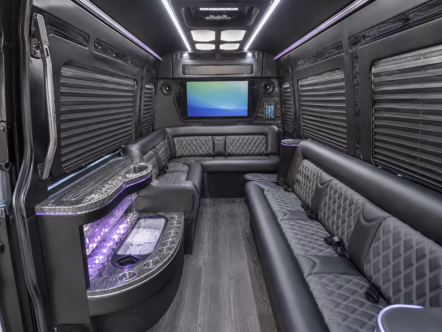 Hollywood Corporate Transportation party bus interior