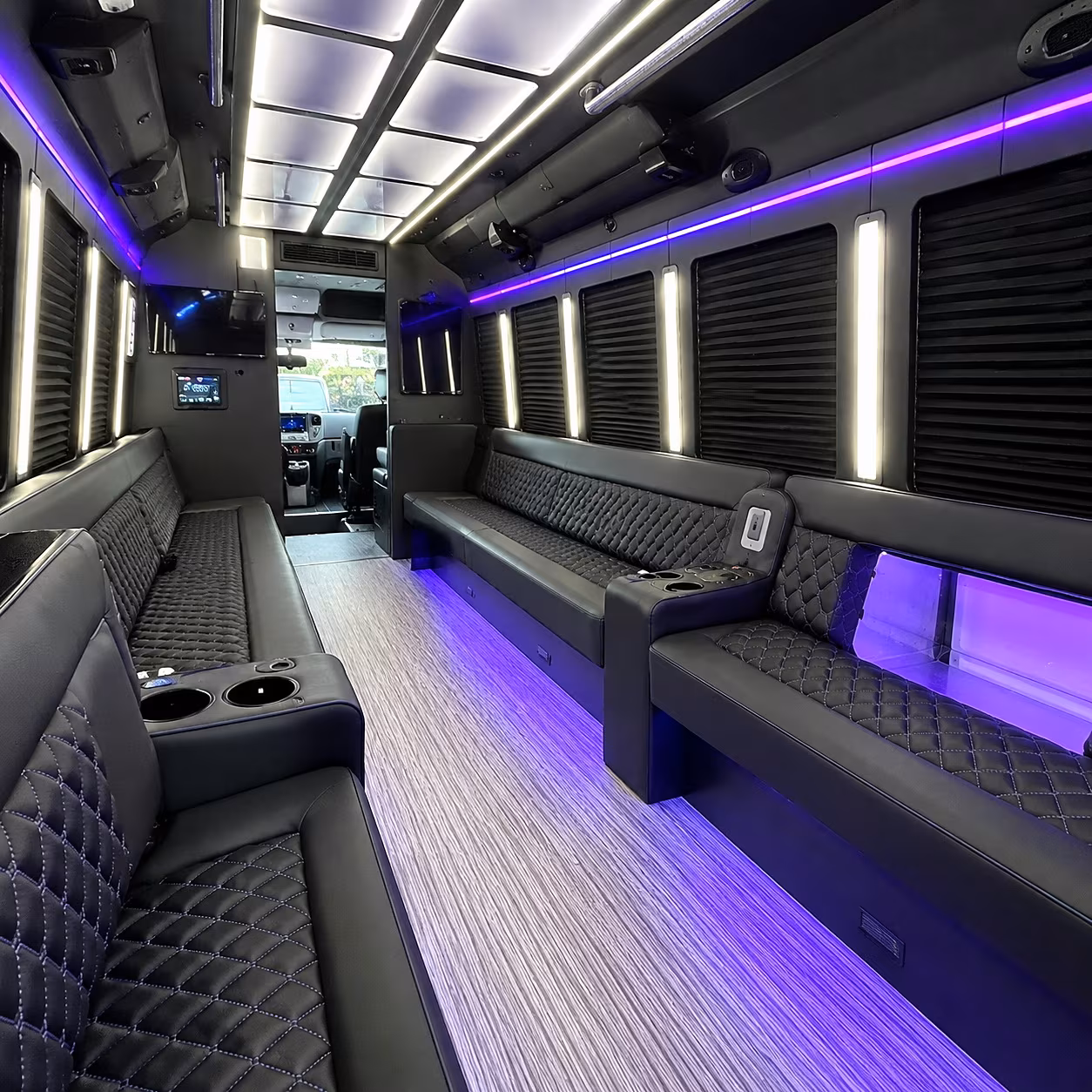 Hollywood Prom & Homecoming Transportation party bus interior