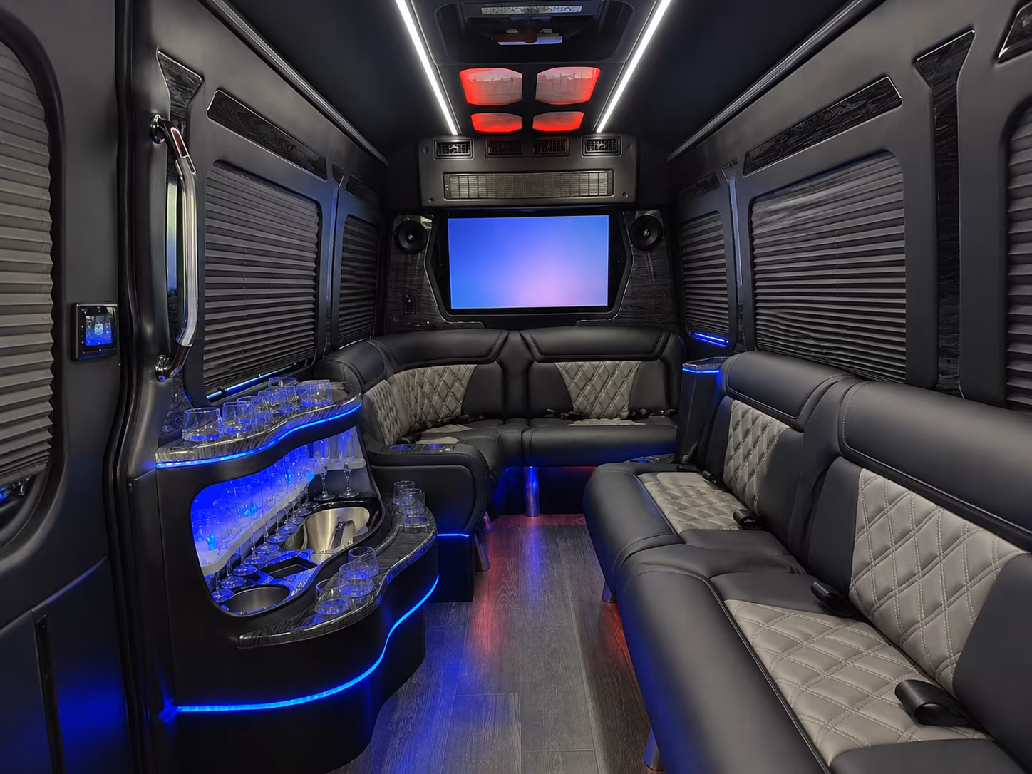 Hollywood School Event Transportation party bus exterior